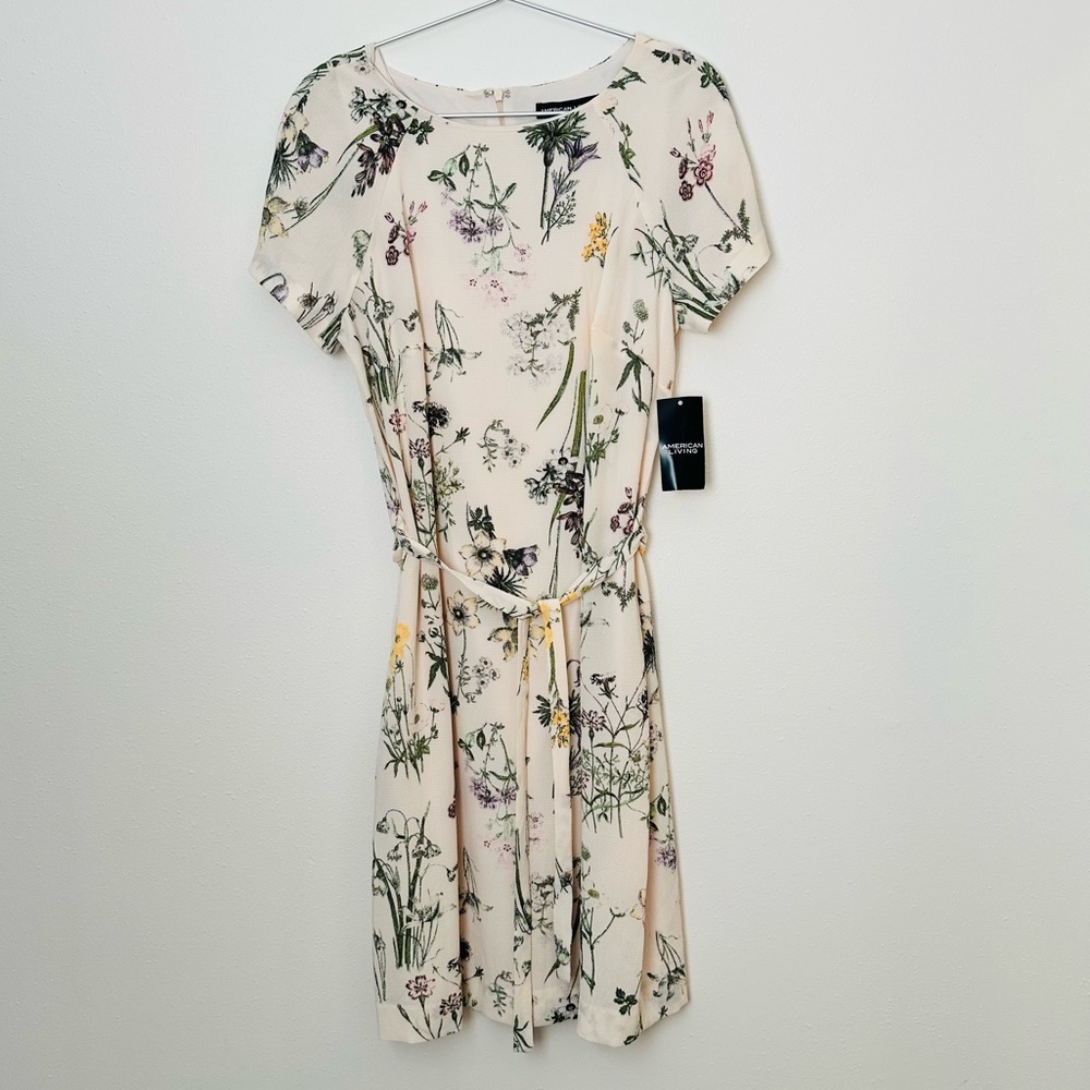 New American living floral mini dress belted - Picture 5 of 7